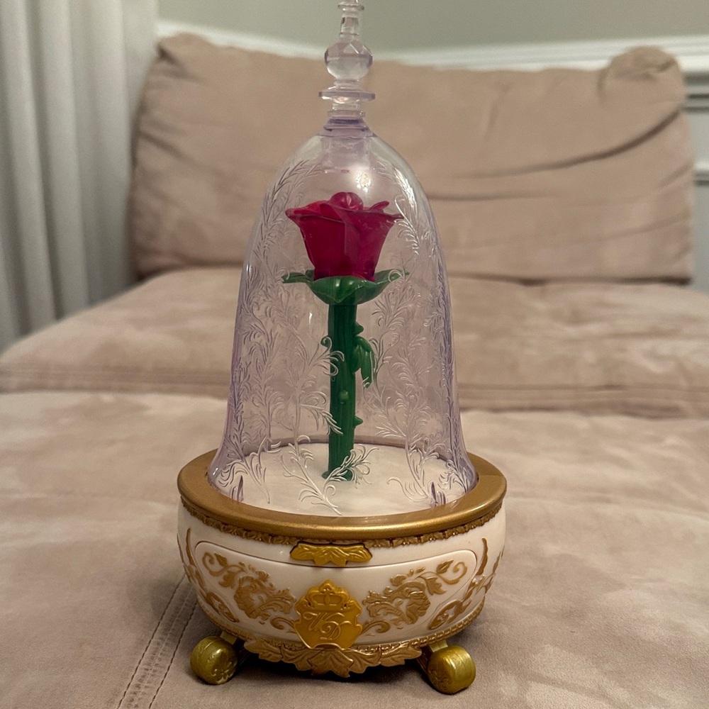 Disney Enchanted Rose Toy with Gold and Purple Accents